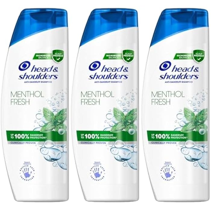 Head & Shoulders 3 x 200ml | Head & Shoulders Menthol Fresh Anti Dandruff Shampoo 200ml - Image 1